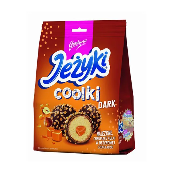 Goplana Jezyki Coolki Waffeln in Zartbitterschokolade - Chrupiace kulki 140g