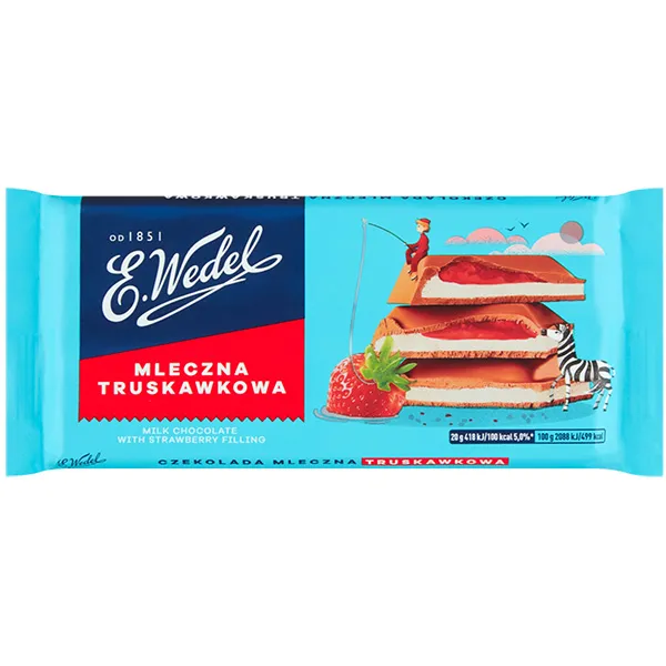 Wedel Milchschokolade Erdbeeren - Czekolada mleczna truskawkowa 100g