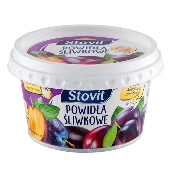 Joghurt, Powidła śliwkowe, Kremowy słoik, Owocowy, Konserwowy pojemnik