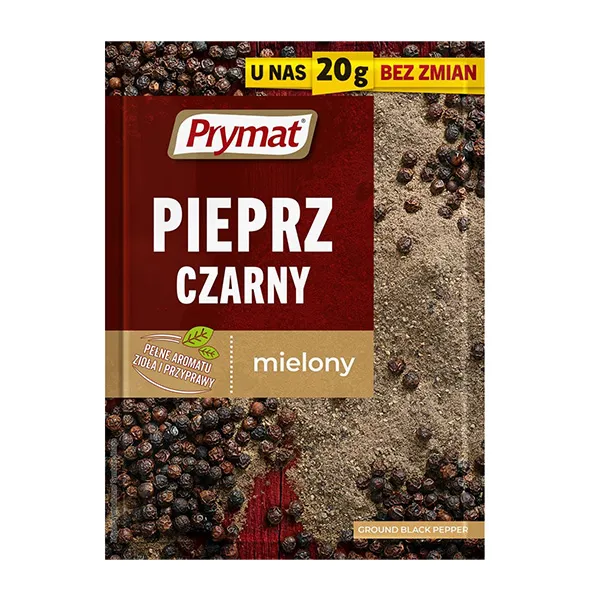 Prymat Schwarzer Pfeffer Gemahlen - Pieprz czarny mielony 20g