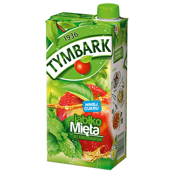 Tymbark Getränk Apfel-Minze - Napoj jablko-mieta 1L