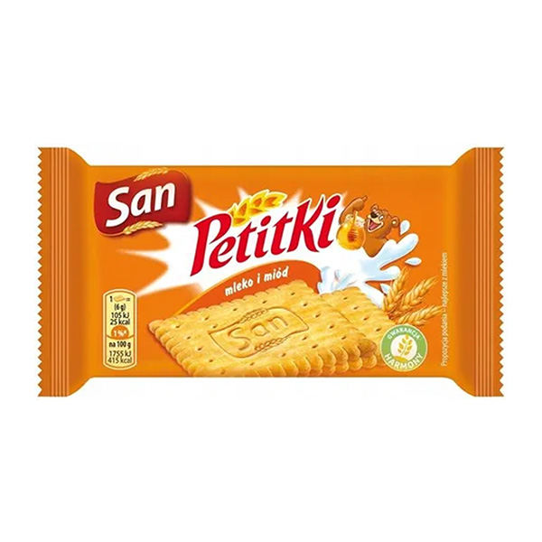 San Petitki Kekse Honig und Milch - Herbatniki mleko i miod 48g
