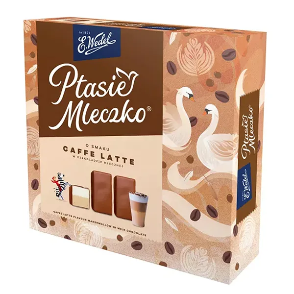 kaffee latte, milchschokolade, scheiben, paket, milchkaffee