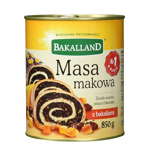 Bakalland Mohnmasse mit Trockenfrüchten - Masa makowa z bakaliami 850g