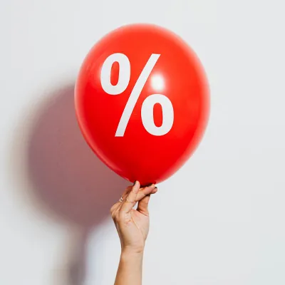 Prozentsatz, Ballon, Rabatt, Werbeballon, Sonderangebot