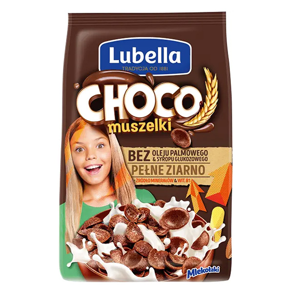 Lubella Vollkornflakes Schokomuscheln - Platki Pelne Ziarno 250g