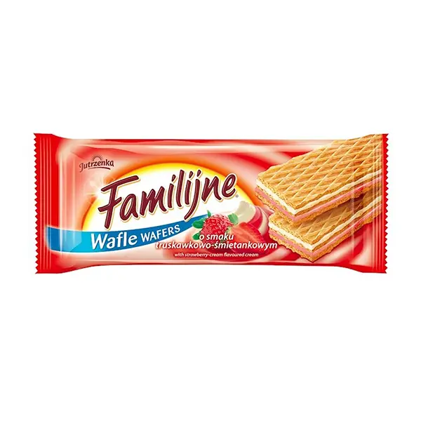 Jutrzenka Familien Waffeln mit Erdbeere - Wafle truskawkowo-smietankowe 180g