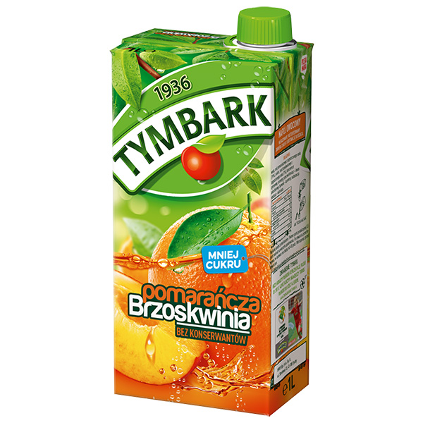 Tymbark Getränk Orange-Pfirsich - Napoj pomarancza-brzoskwinia 1L