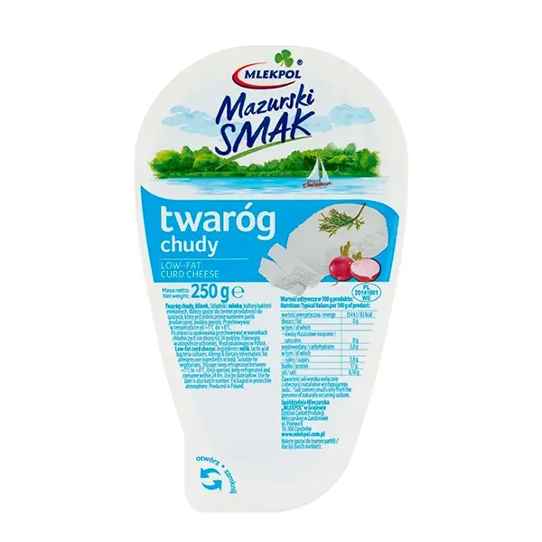 Mlekpol Mazurski Smak Magerquark 250g - Twarog chudy Mazurski Smak 250g